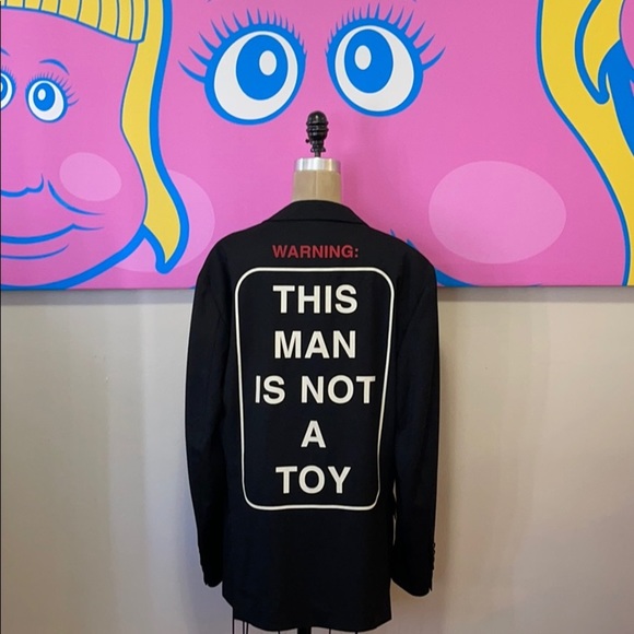 Moschino Black Wool This Many Is Not A Toy Blazer Jacket Men's - Picture 1 of 16